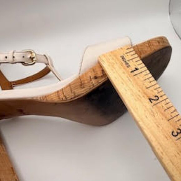 Coach White Leather Cork Block Heel Sandals 11B - Picture 11 of 16